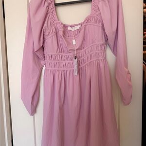 Astr Lilac Smocked Mini Dress